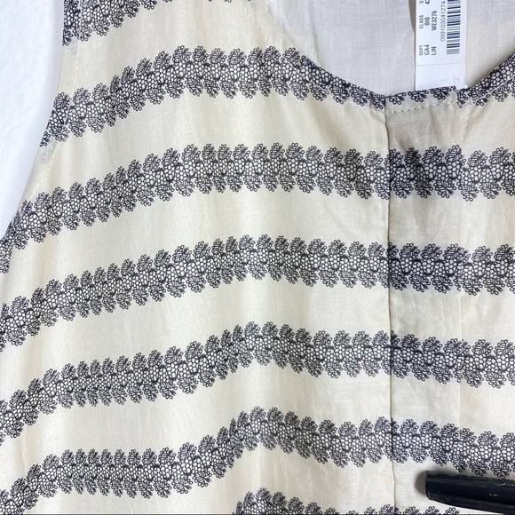 Madewell Dropwaist Trellis Stripe Swing Cotton Dress Black Tan Size Small NWT - Picture 12 of 13